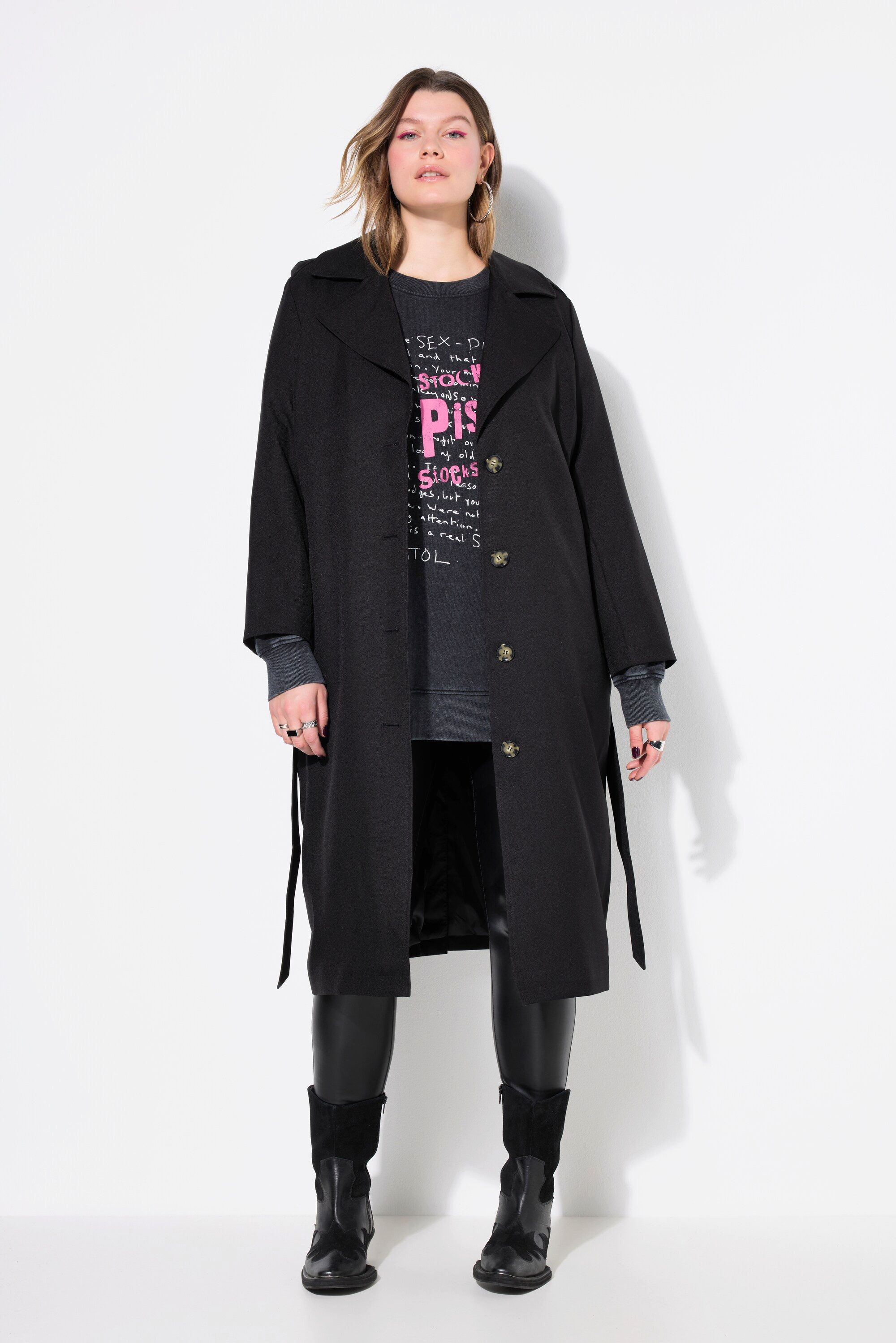 Wintermantel Trenchcoat A-Line Reverskragen