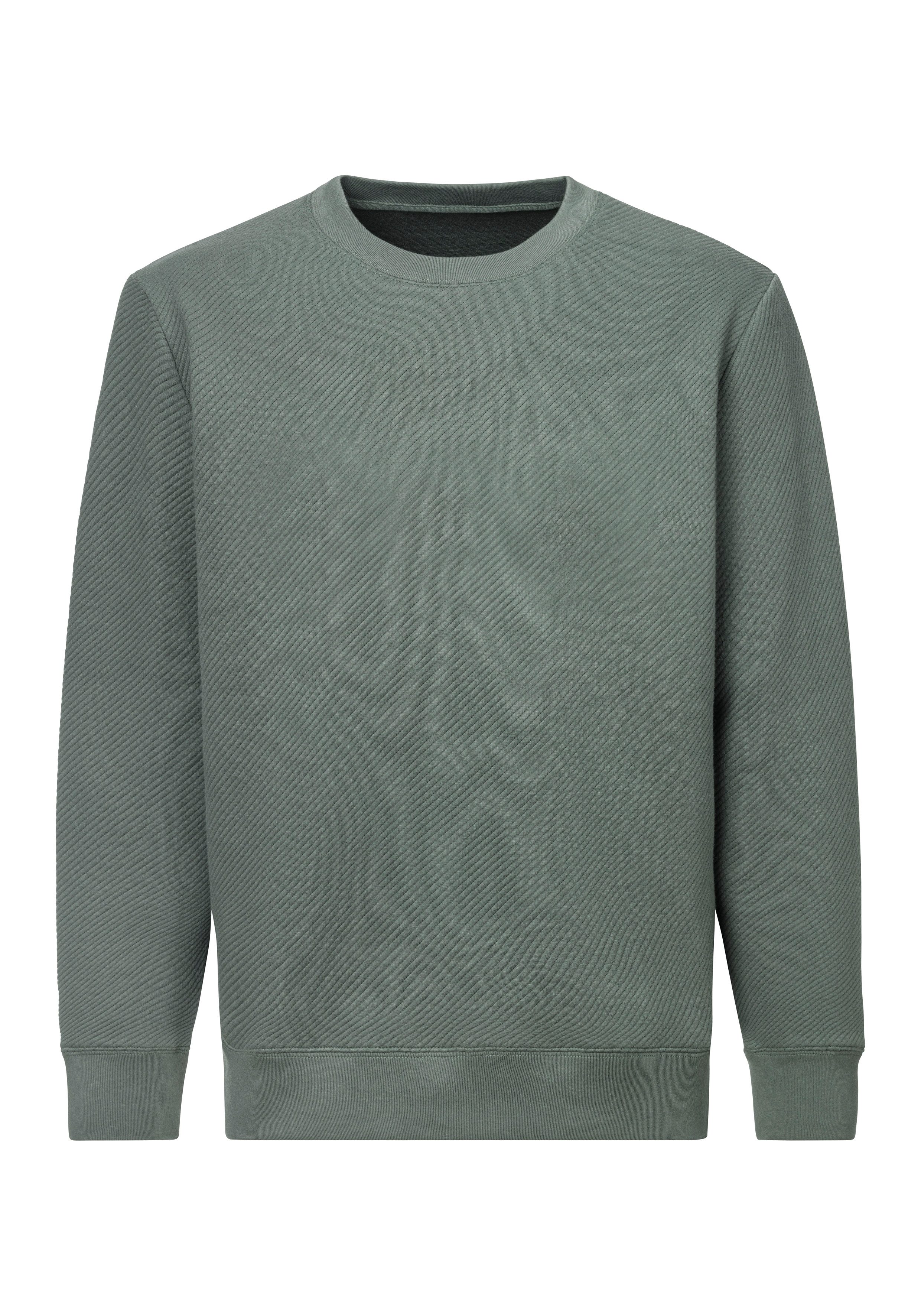 John Devin Sweatshirt Langarm, Pullover mit Struktur, Rundhals, Baumwollmischung