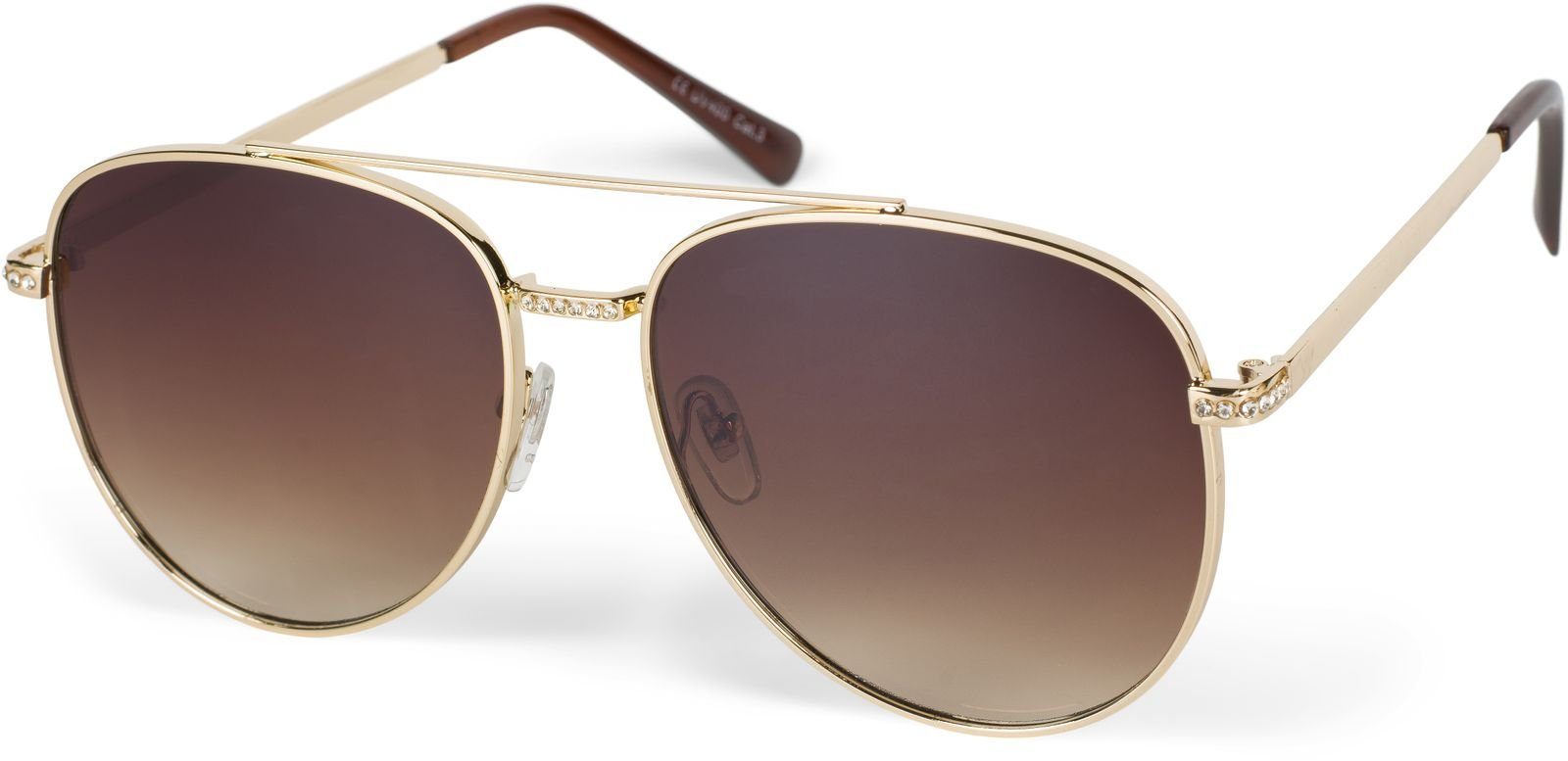 / Sonnenbrille Verlauf styleBREAKER (1-St) Gold Braun Glas Gestell Getönt