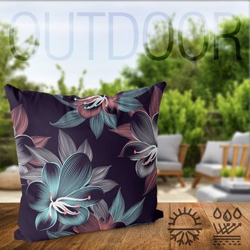 Kissenbezug, VOID (1 Stück), Sofa-Kissen floral gedeihen Blüten Pflanzen Sommer Blume garten blatt ornament muster nahtlos Frühling sommer Wirbel symbol textil blühen bota