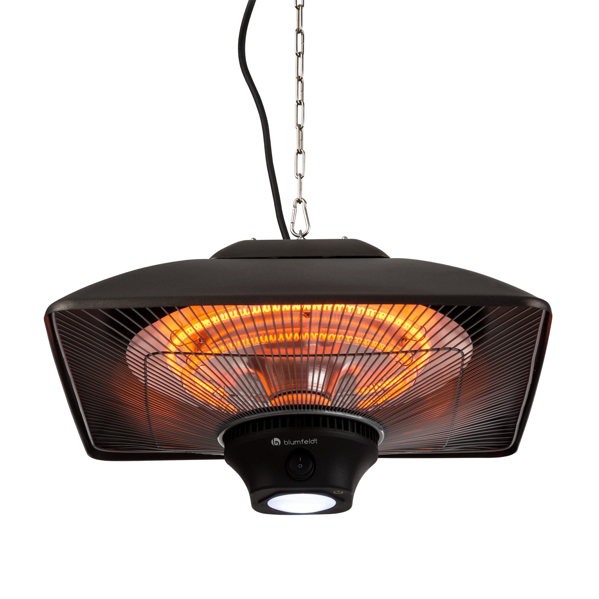 blumfeldt Terrassenstrahler Heat Square, Infrarot-Heizstrahler Deckenheizstrahler Aluminium LED 2000 W