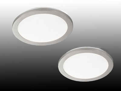 FISCHER & HONSEL LED Deckenleuchte, Dimmfunktion, LED fest integriert, Warmweiß, 2er SET IP 44 Designklassiker Badezimmerlampen Decke Ø30cm klein flach