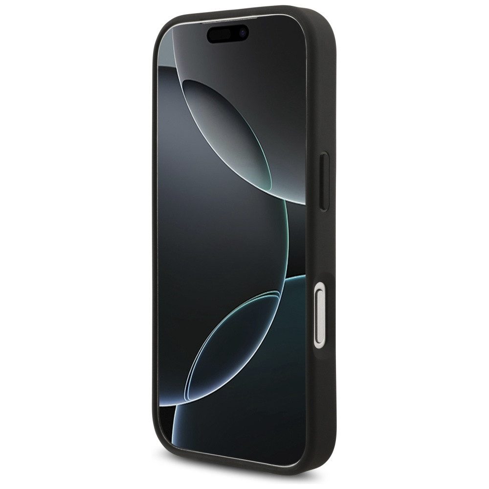 Lacoste Handyhülle iPhone 17 Pro Kunstleder schwarz Logo Krokodil goldfarbig. 6,3 Zoll, Kantenschutz – Bild 5 von 5
