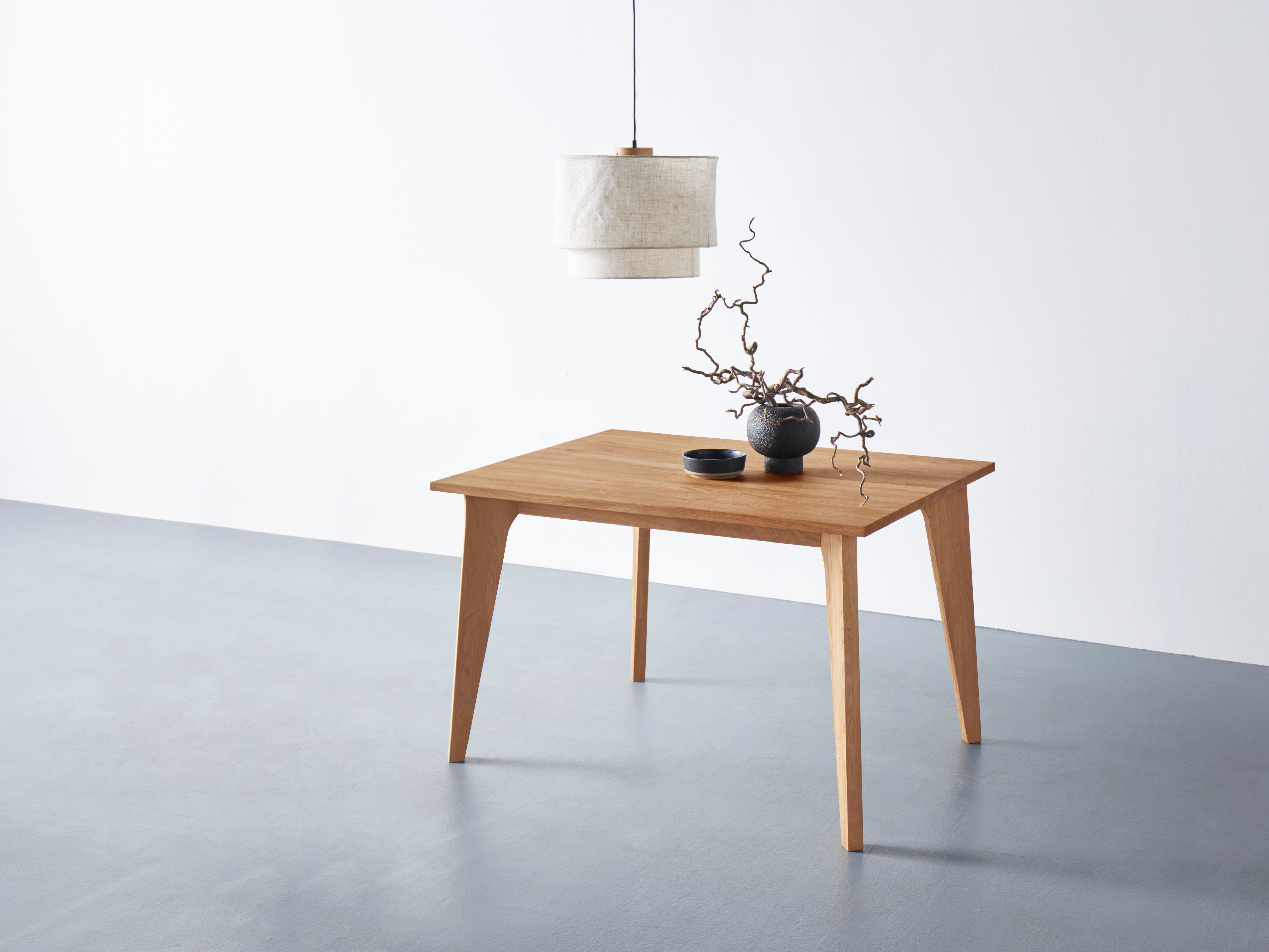 andas Esstisch Amali, Aus massiver Eiche, in 3 Breiten