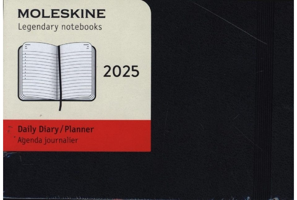 Terminkalender Moleskine 12 Monate Tageskalender 2025, Large, Schwarz