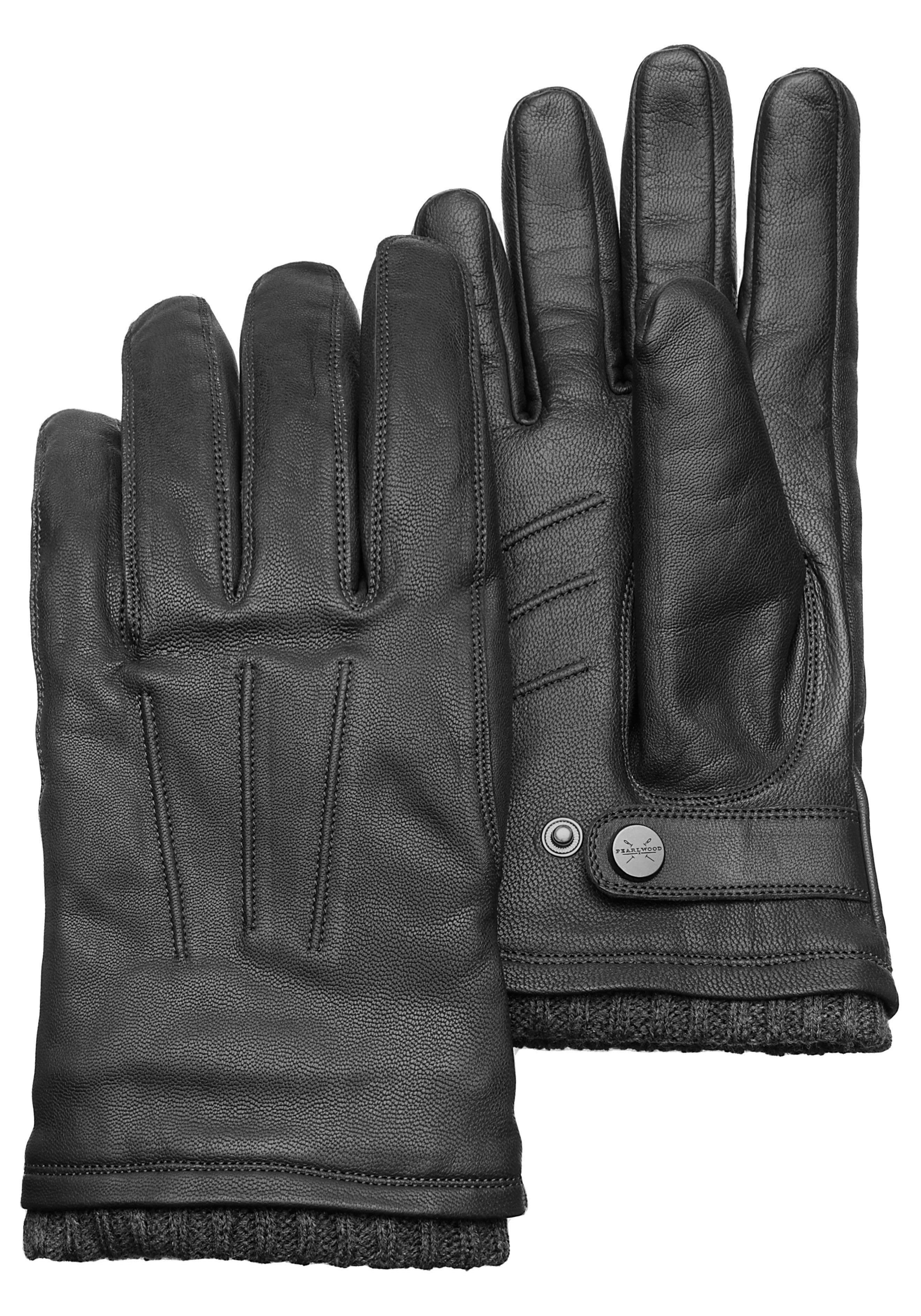 PEARLWOOD Lederhandschuhe Newton leichte Vintage Optik durch Waxfinish black | Handschuhe