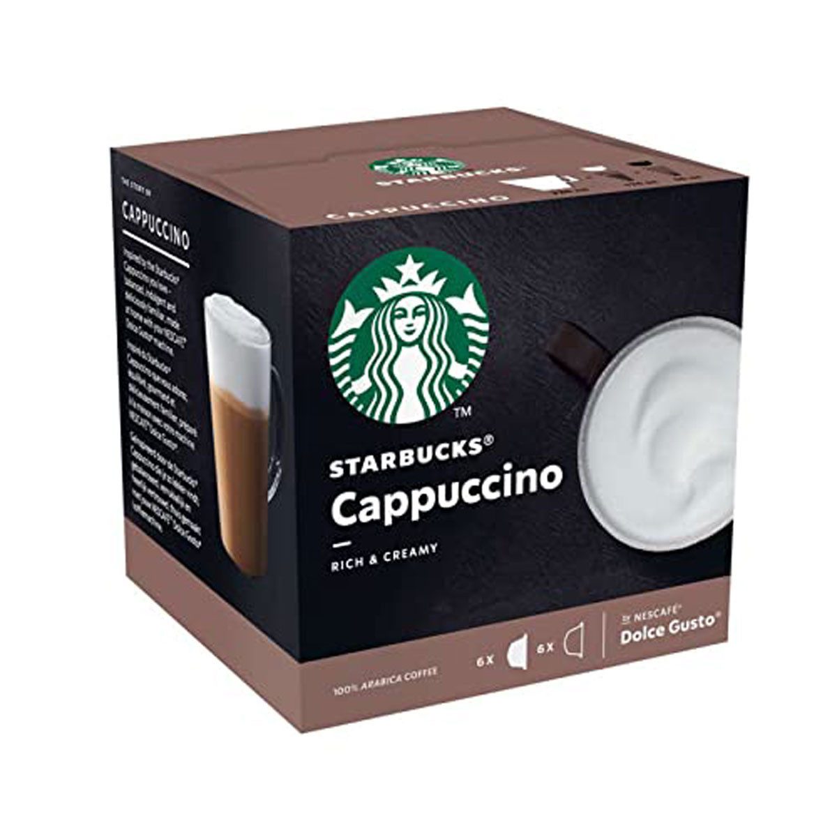 Starbucks Kaffee, Starbucks Dolce Gusto Cappuccino Rich and Creamy Arabica Coffee 120g