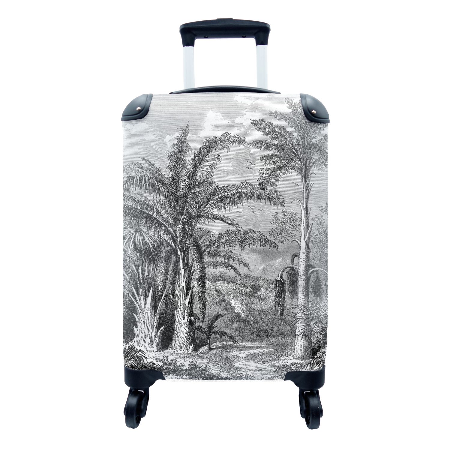 MuchoWow Handgepäckkoffer Natur - Gestaltung - Bäume, 4 Rollen, Reisetasche mit rollen, Handgepäck für Ferien, Trolley, Reisekoffer