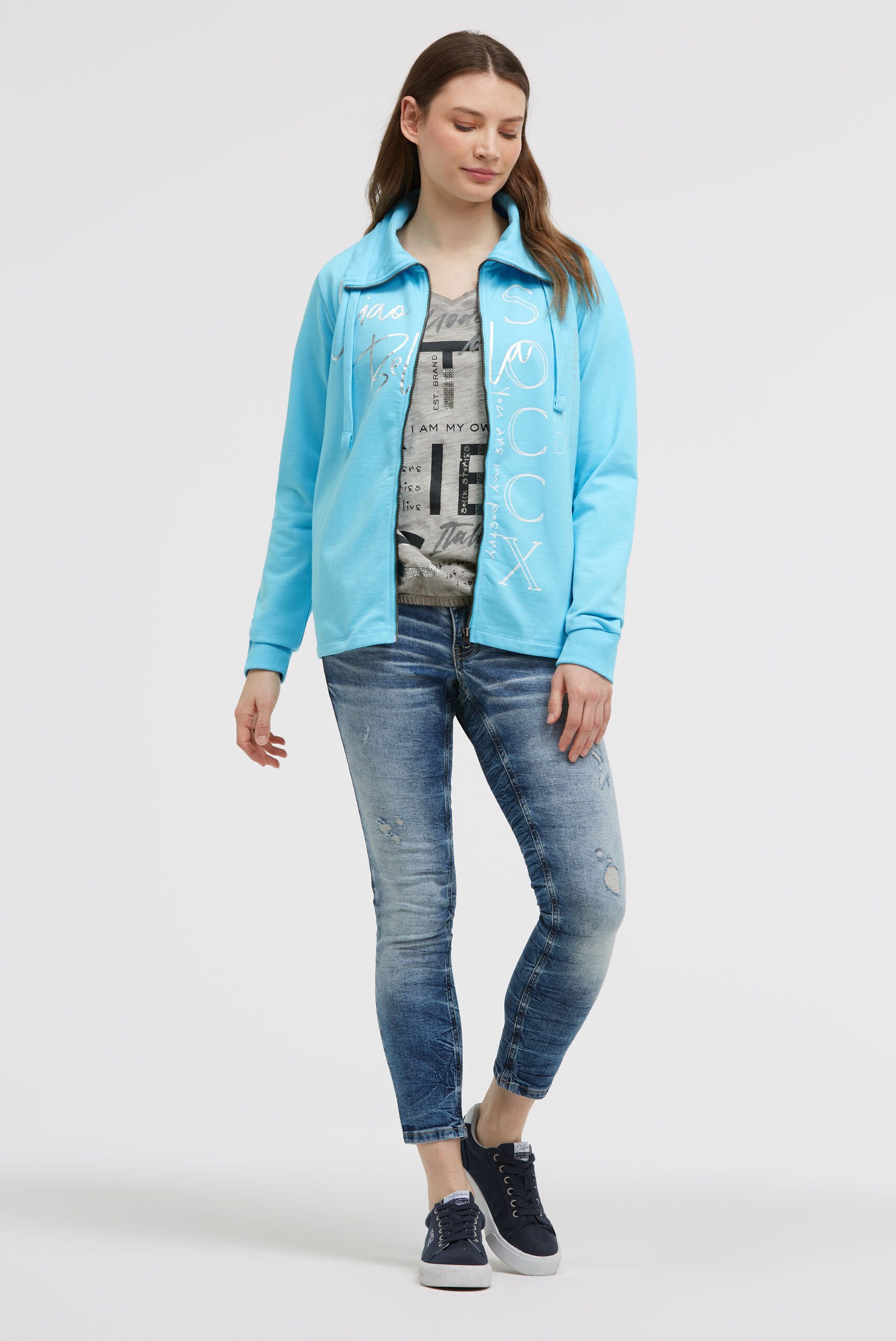 SOCCX Sweatjacke mit Stehkragen