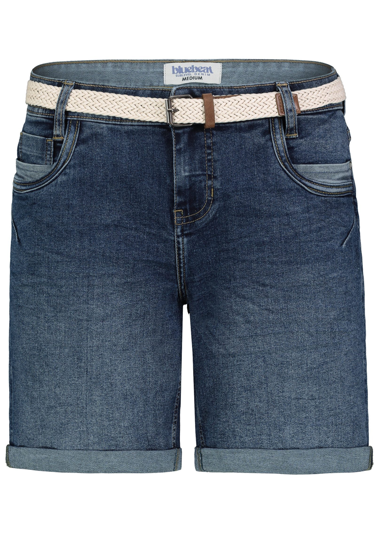 SUBLEVEL Jeansshorts Stylische Sommer-Shorts mit modernem Design. Jeans Shorts with Belt