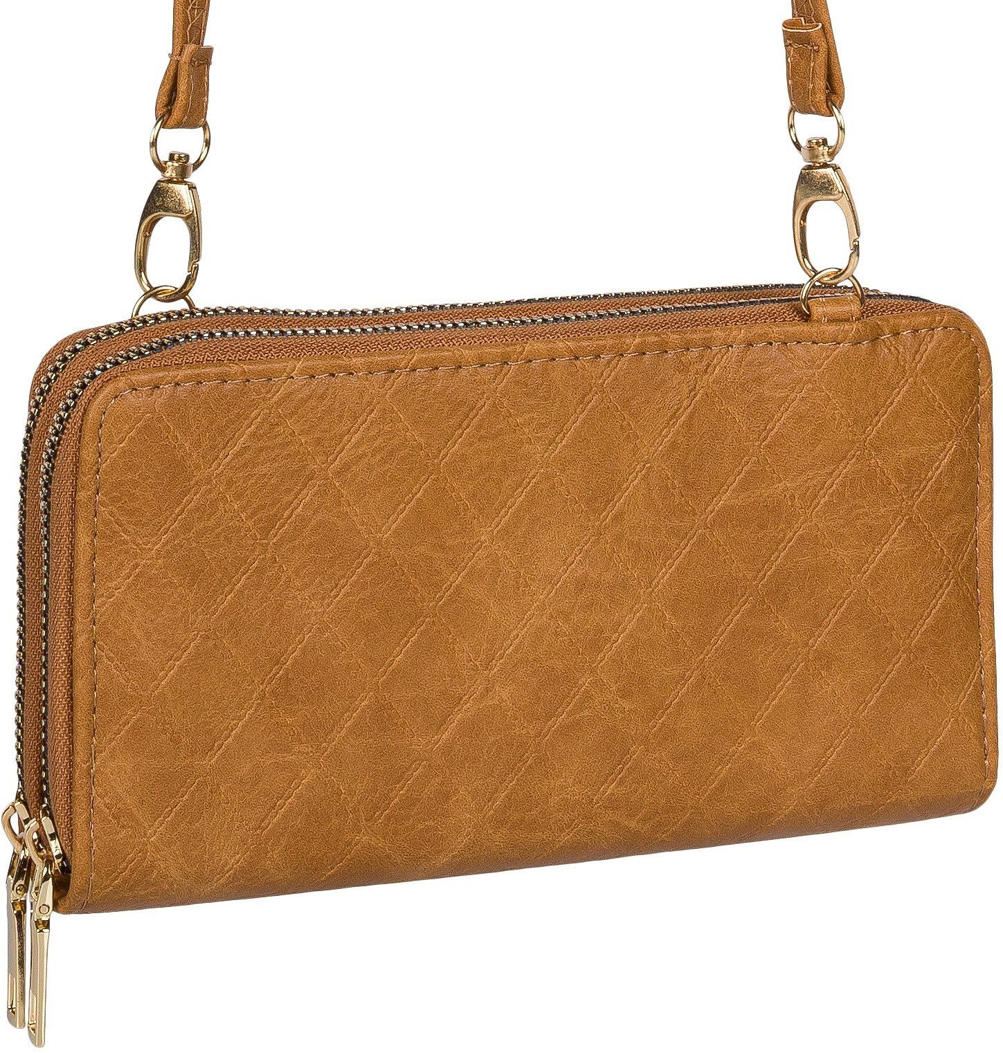styleBREAKER Mini Bag 2 in 1 Umhängetasche - Geldbörse Rauten (1-tlg)