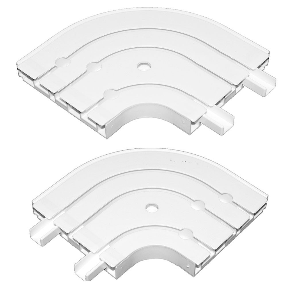 SN DECO GROUP Gardinenschiene Rundbogen für Vorhangschiene SH (1), Paar, 3-läufig, Kunststoff