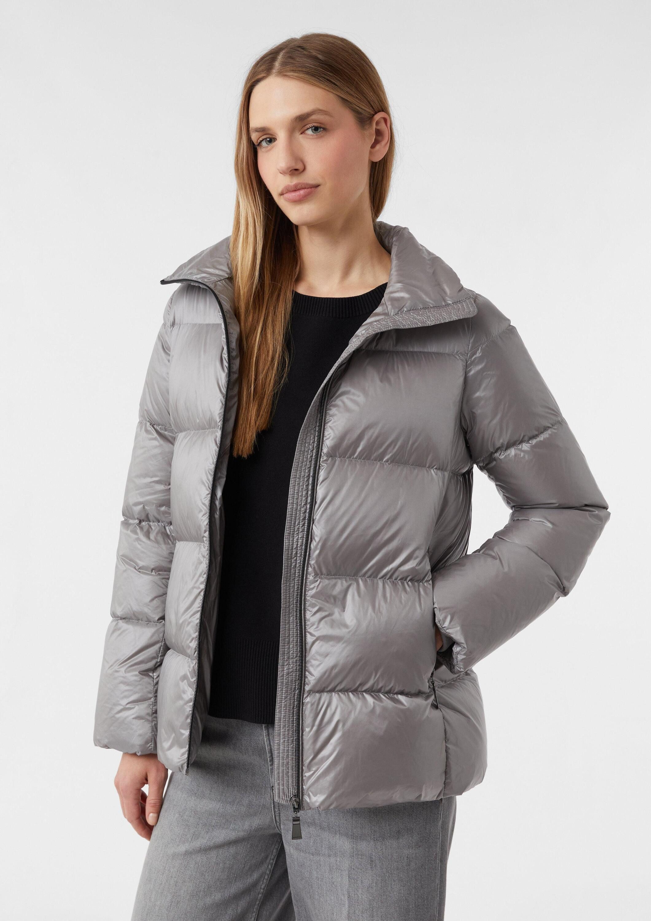 comma Winterjacke Outdoor-Jacke Schimmernde Daunenjacke mit Stehkragen