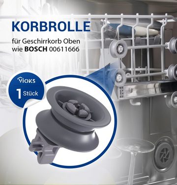 VIOKS Geschirrspüleinsatz Zubehör Ersatz für Bosch 00611666, Korbrolle oben für Geschirrkorb in Geschirrspüler