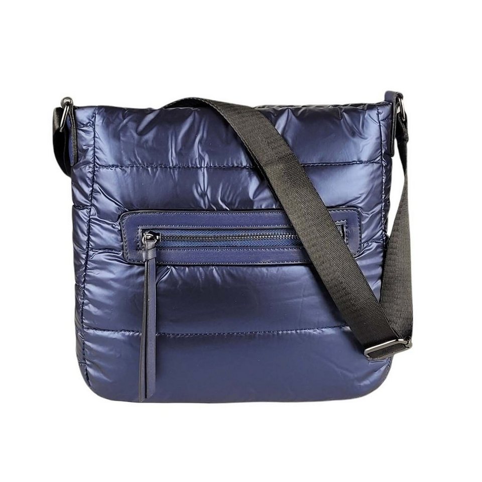 elegante große Damentasche Shopper City Tasche Details dunkel blau