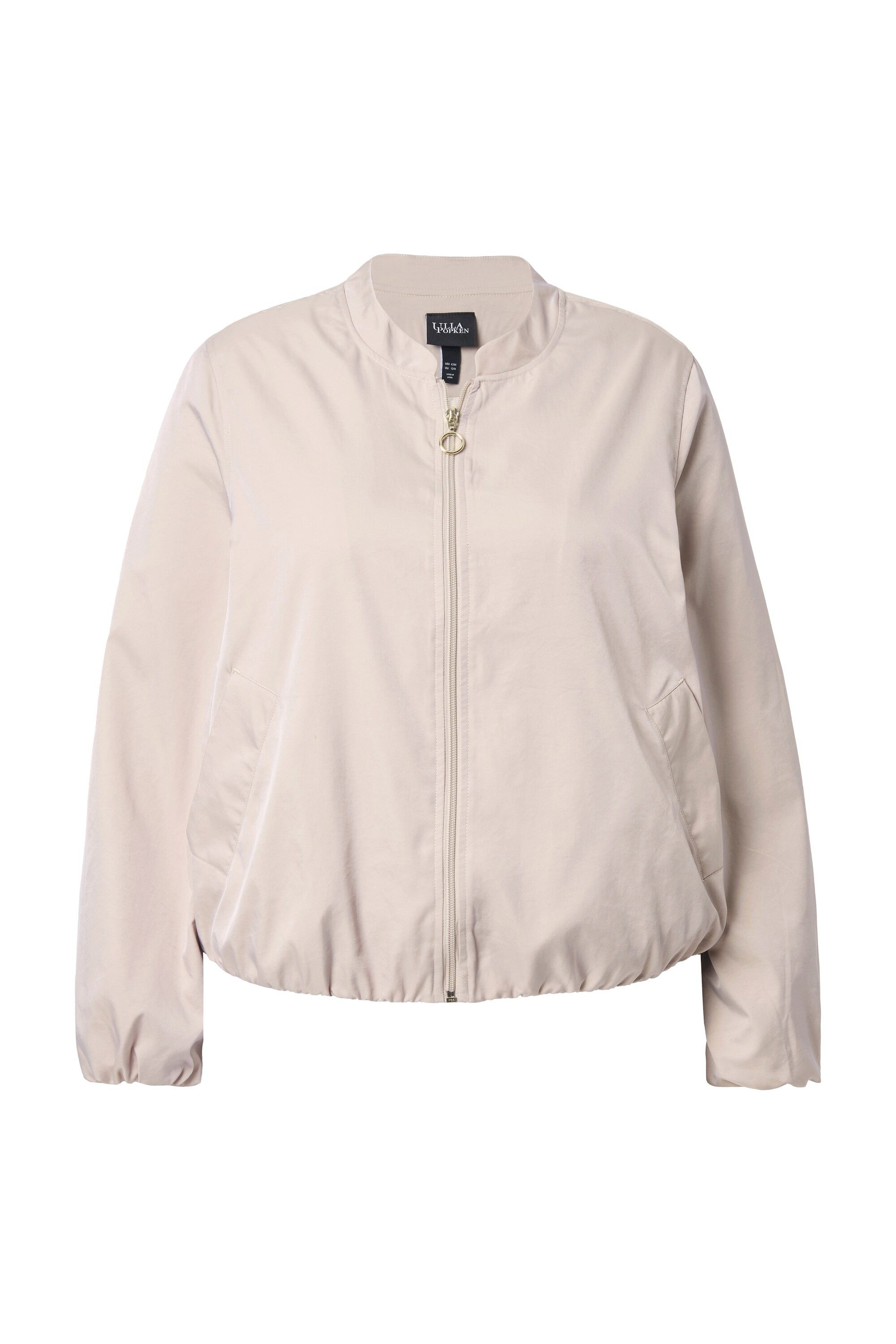 Ulla Popken Kurzjacke Satin-Blouson elastischer Saum Stehkragen günstig online kaufen