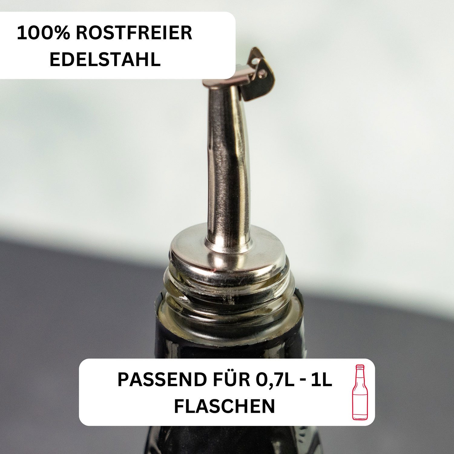 WESTMARK Flaschenausgießer 2 Stk., »Inox Gastro«, PE-Kork, mit Metallkläppchen und Luftröhrchen