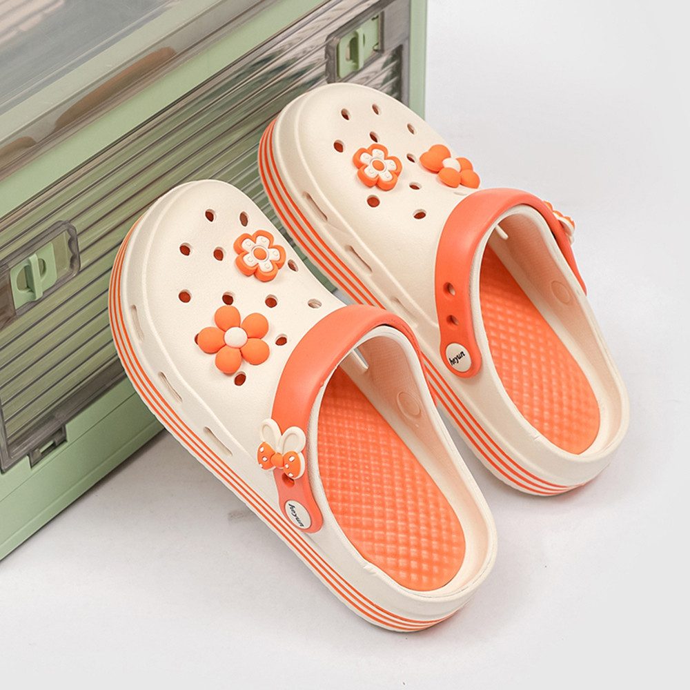 HUSK'SWARE Clog (Damen Blumen Clogs Sommer Freizeit) Leichte, atmungsaktive Clogs Rutschfeste Sandalen aus EVA-Material