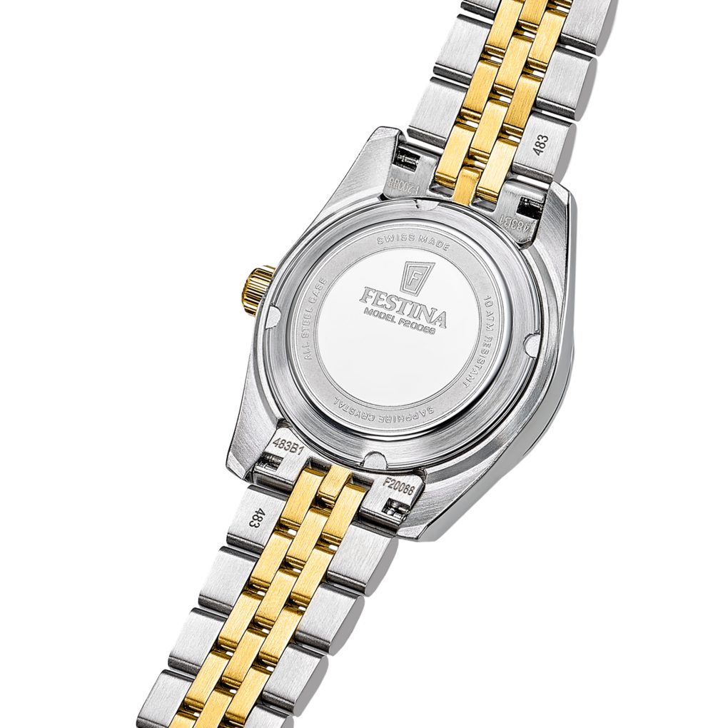 Festina Quarzuhr Classic Steel F20088_5, Armbanduhr, Damenuhr, Swiss Made, Edelstahlarmband, analog, Tag