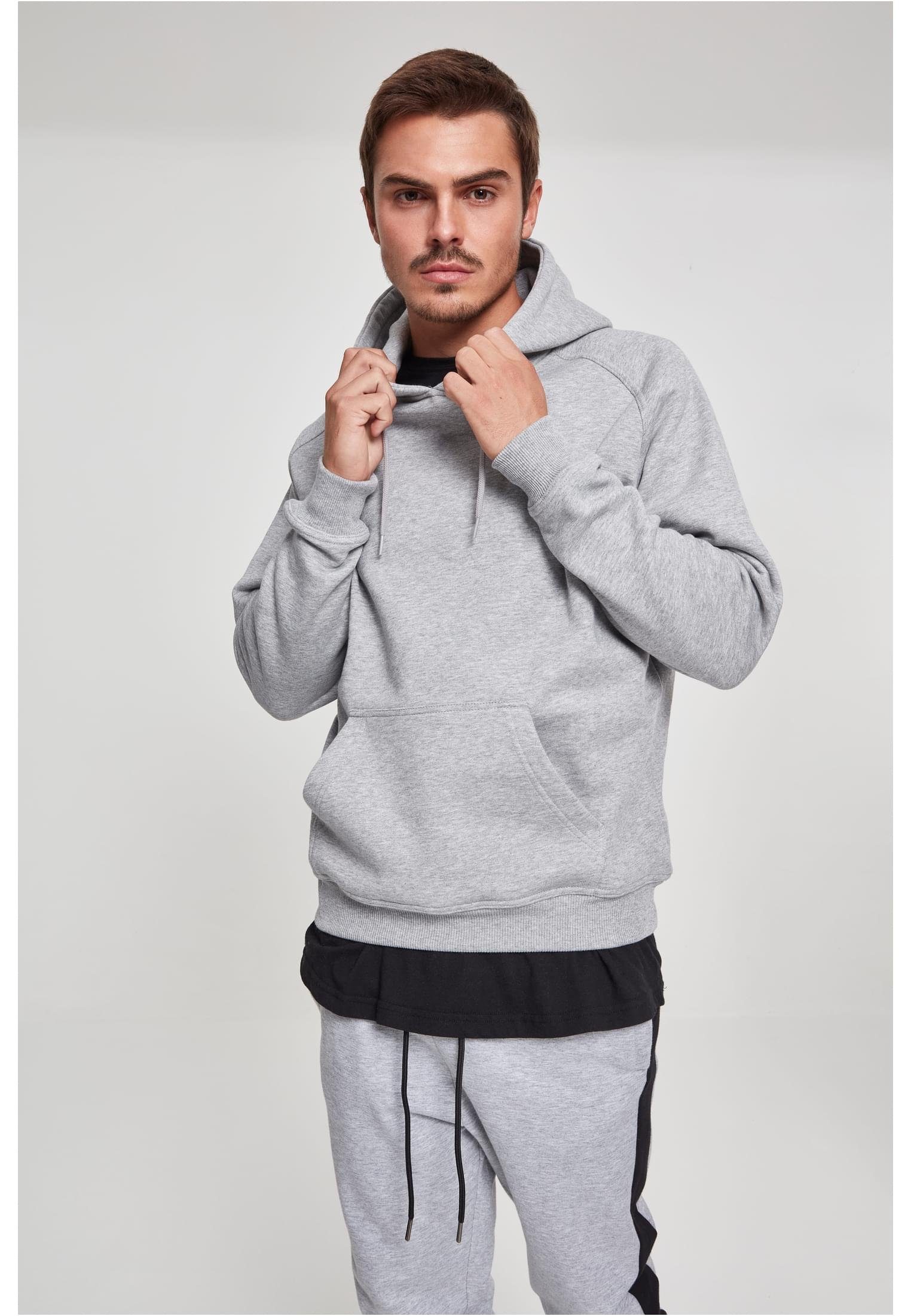 URBAN CLASSICS Sweater Herren Blank Hoody (1-tlg) grey
