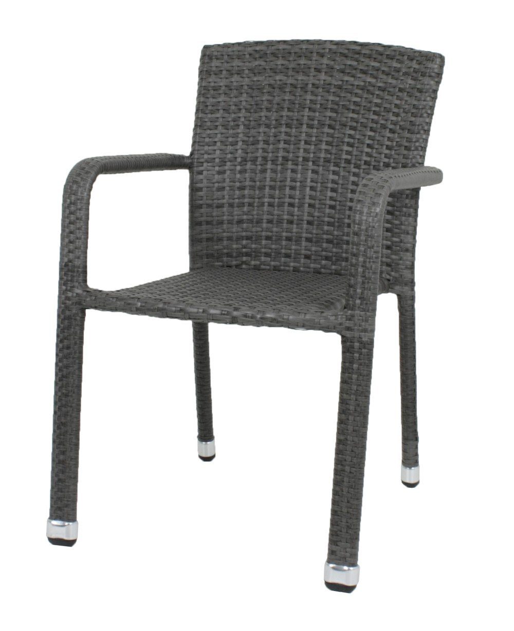 Garden Pleasure Stapelstuhl (2 St), 2x Stapelstuhl Armstuhl Balkon Terrasse  Stuhl Stühle Sessel Rattan, Marke: Garden Pleasure