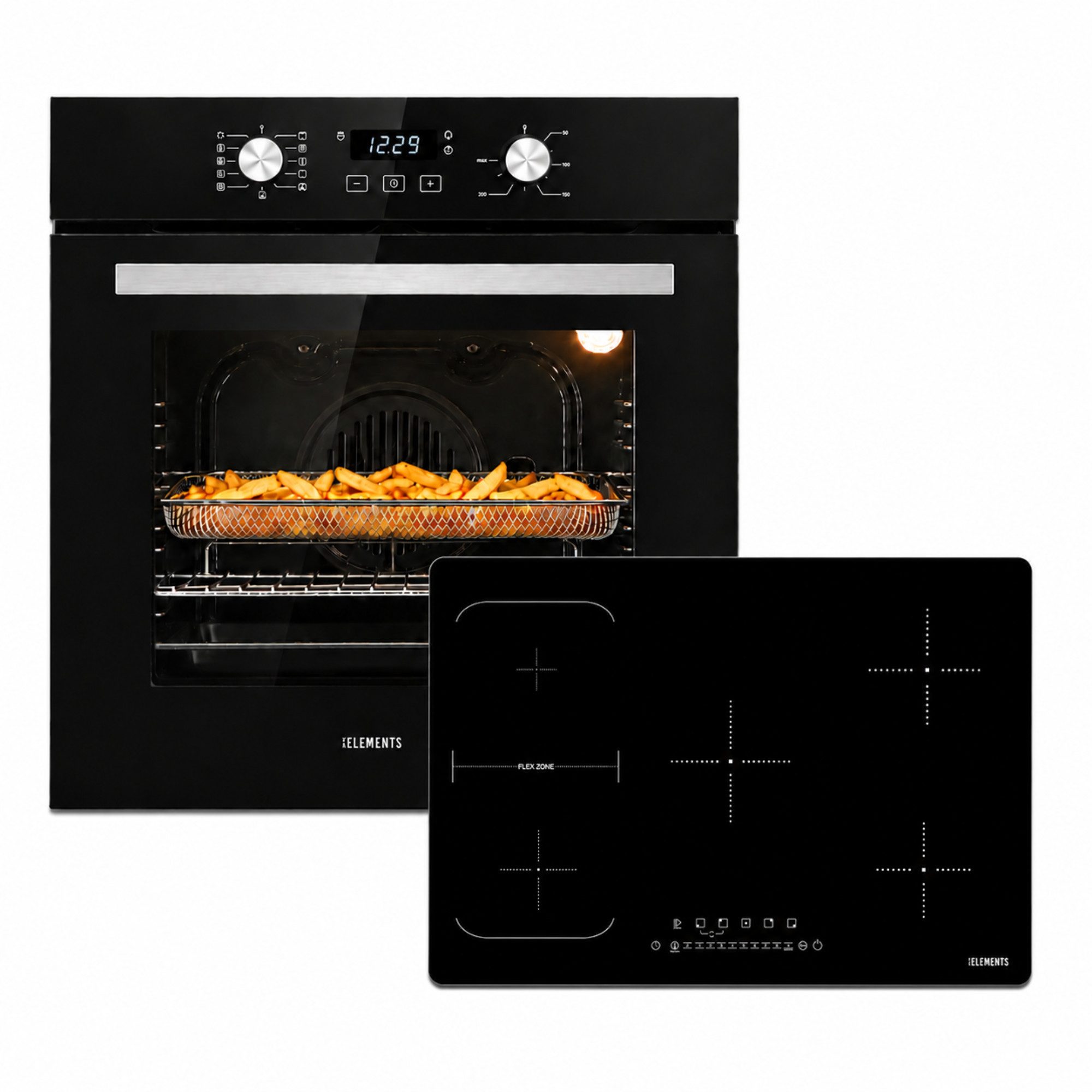 Induktions Herd-Set Einbaubackofen 60 cm mit 5-Zonen Induktionskochfeld 77cm