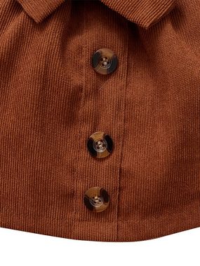 Lapastyle Shirt & Rock Langarm Strickpullover T-Shirt & Cordrock in A-Linie für Baby Mädchen (Set, 2-tlg) Einfacher Alltagsanzug, eleganter Partyanzug
