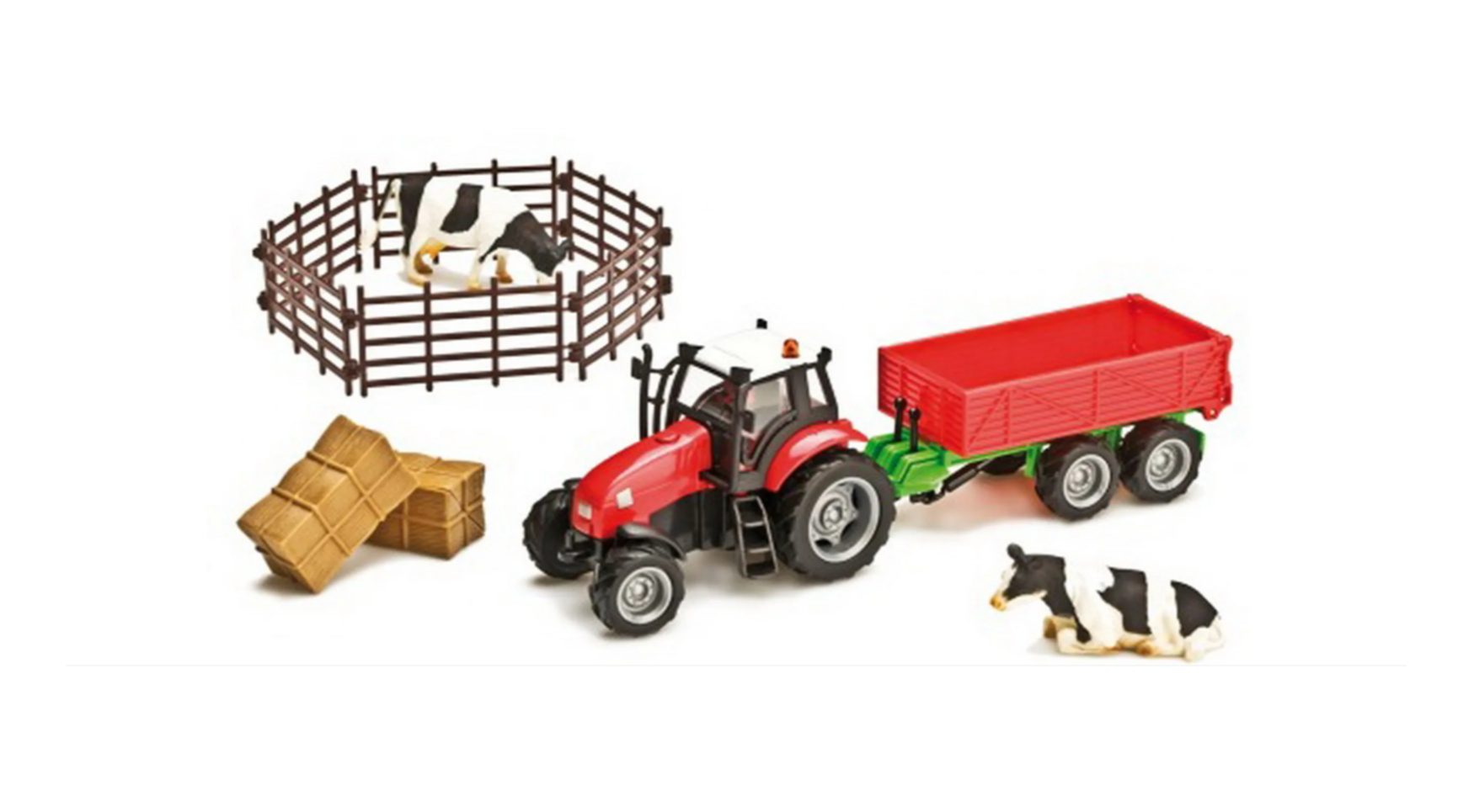 Glow2B Spielzeug-Traktor Kids Globe Country Life Bauernhof Spielset, (Set, 12-tlg), Traktor mit Kippanhänger
