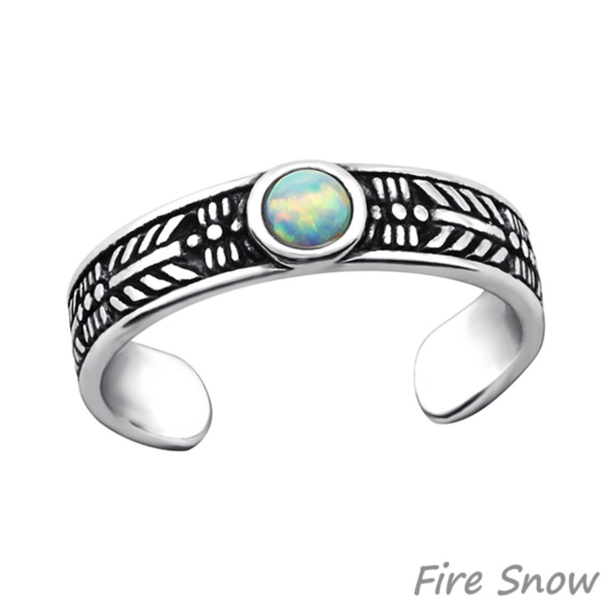 Order & Smile Schmuck Zehenring Zehenring Silber 925: Bali Zehring mit Opal, gestempelt