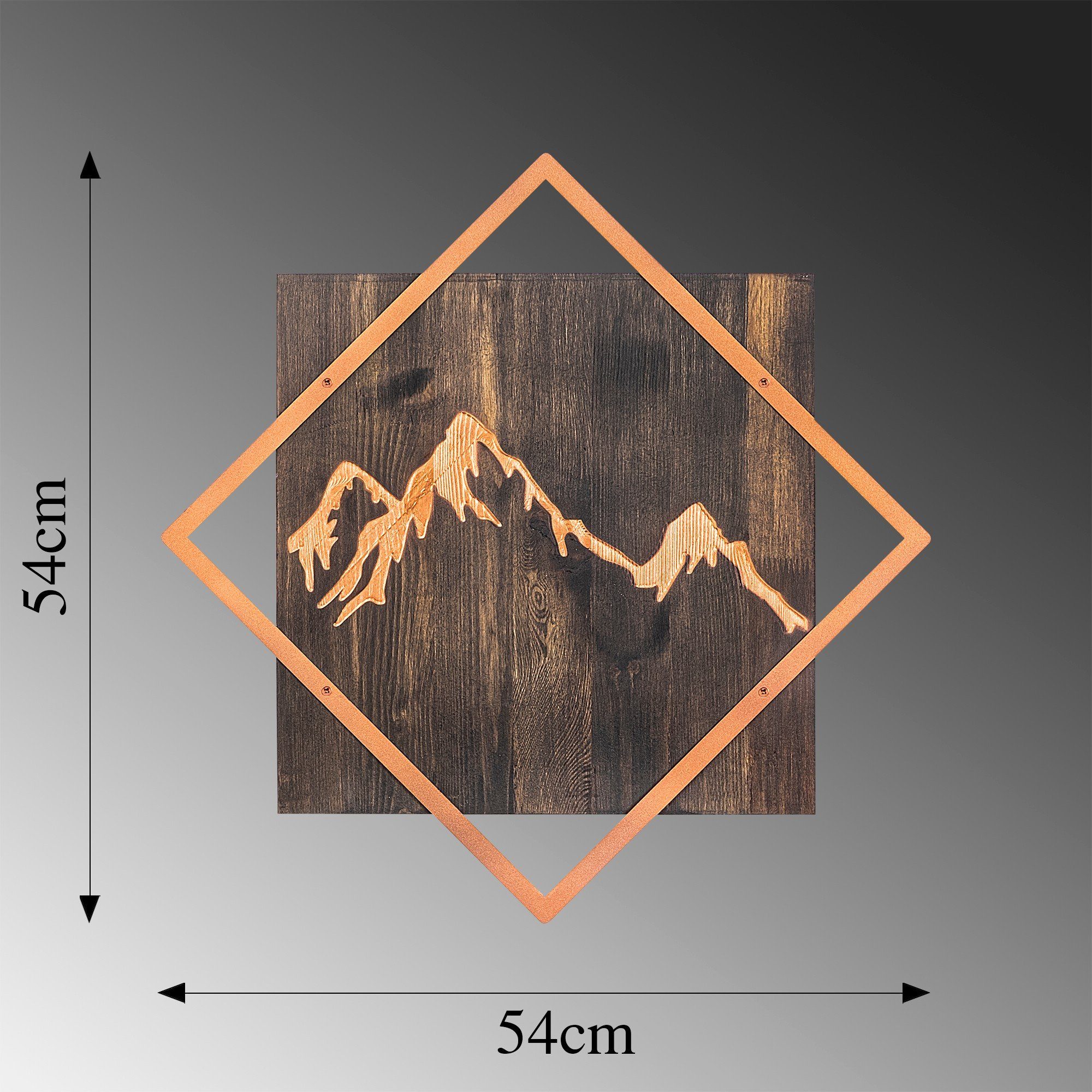 50% Nussbaum, Wanddekoobjekt SKL2258, x cm, 54 Holz 54 Wallity