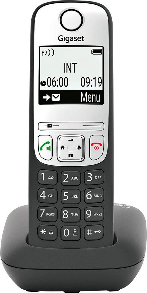 Gigaset A690A Schnurloses DECT-Telefon (Mobilteile: 1),  Standby-/Gesprächszeit bis zu 180 / 14