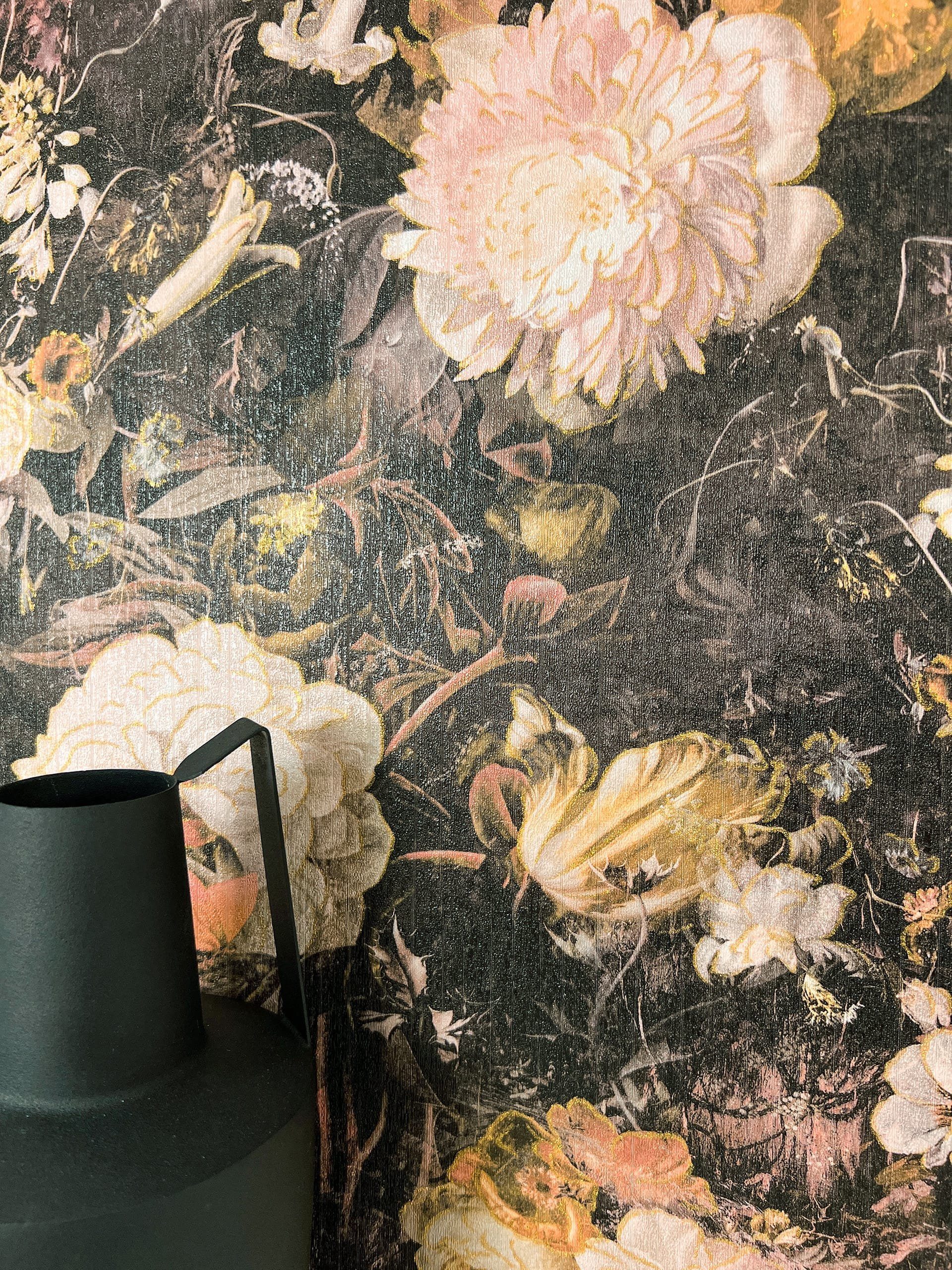 Newroom Vliestapete, Gelb Tapete Floral Blumen günstig online kaufen
