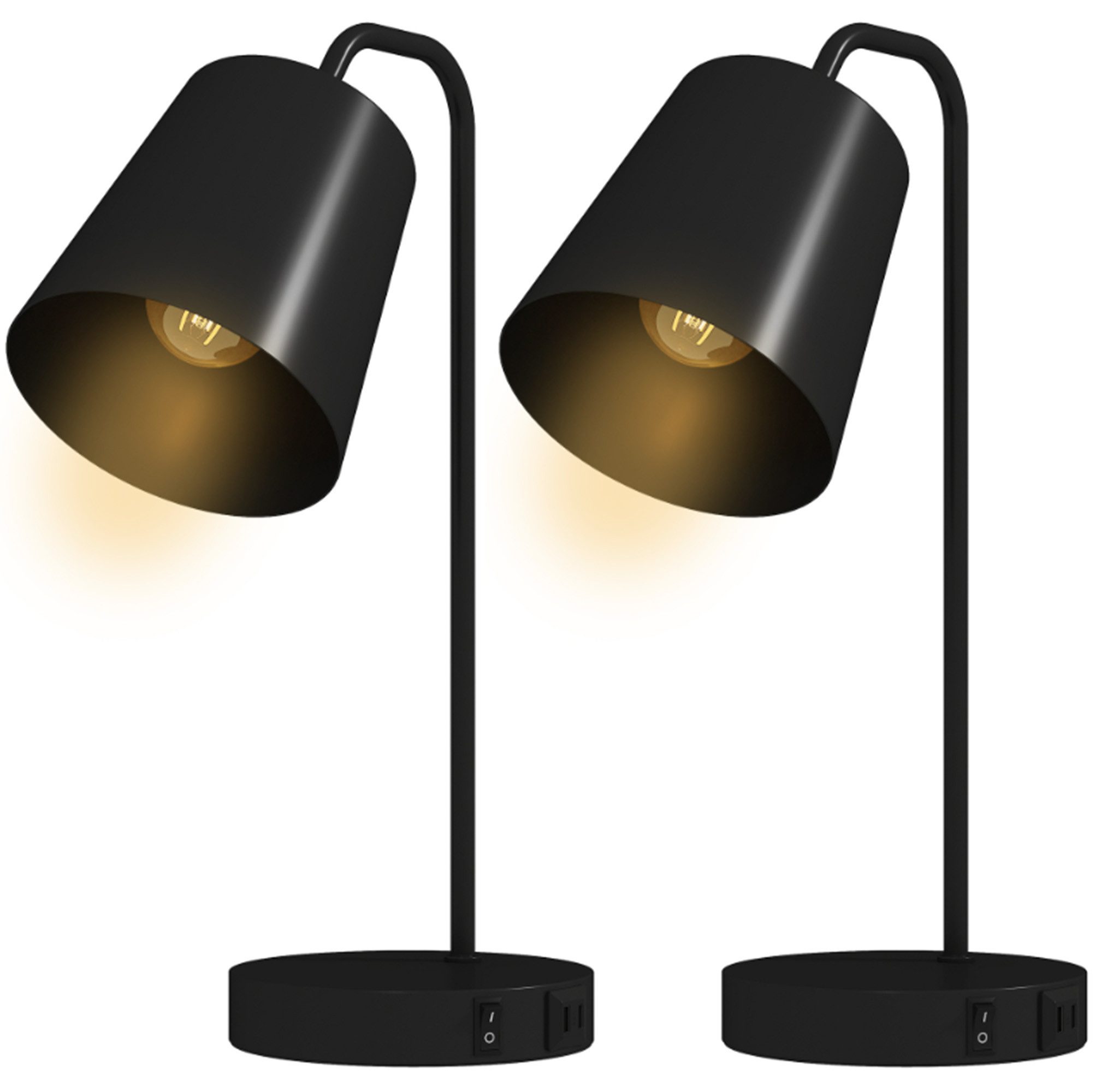 ibettertec Lampenfassung Nachttischlampe, Schreibtischlampe, Nachtlicht, (Spar-Set, 2-St., 2 Stück Tischleuchten ohne Leuchtmittel), Berührungsschalter, Metallgehäuse, pulverbeschichtet