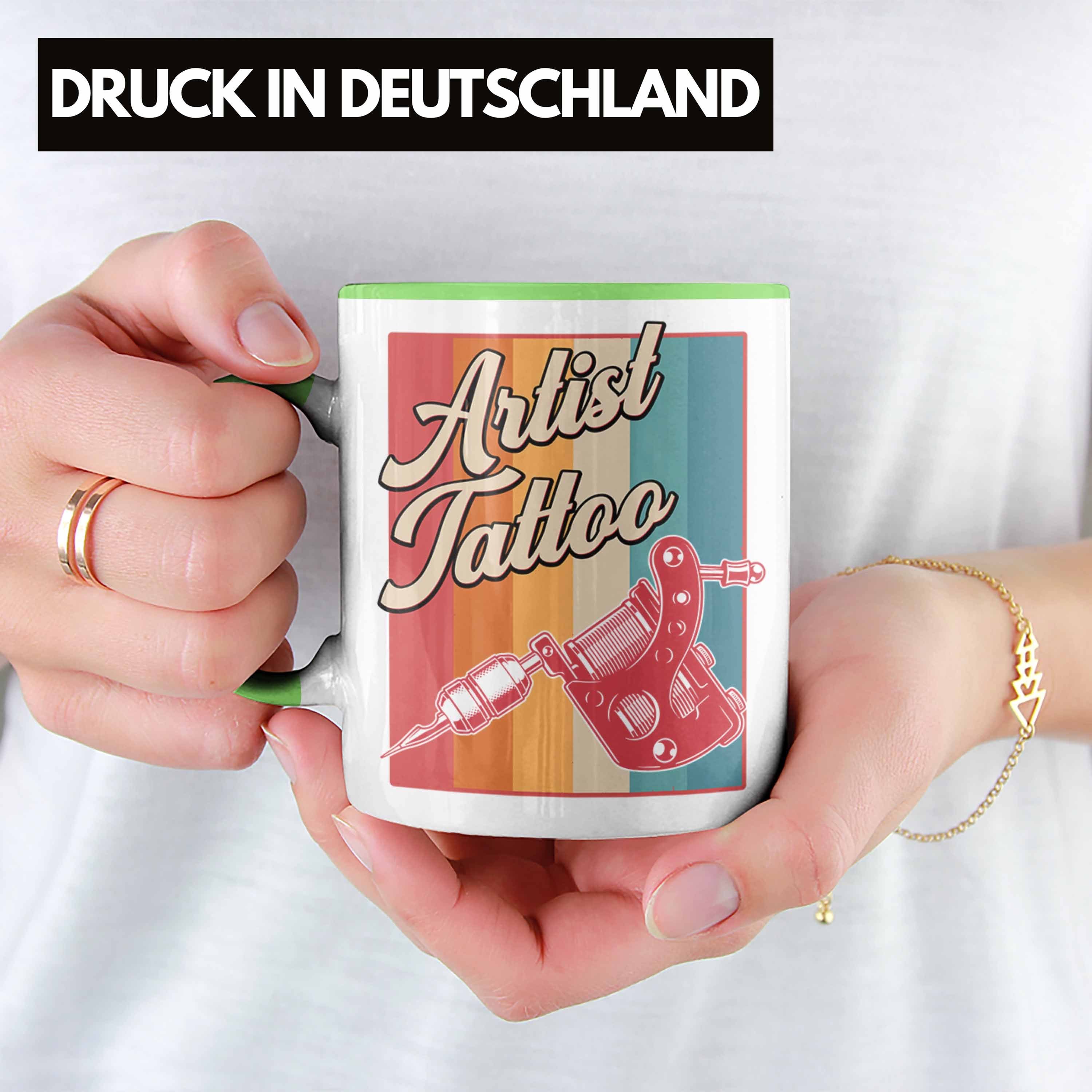 Tattoowiererin Tattoos Männer Tasse Tattoowierer Artist Tasse Geschenk Spruch Frauen Trendation Trendation Geschenkidee - Grün