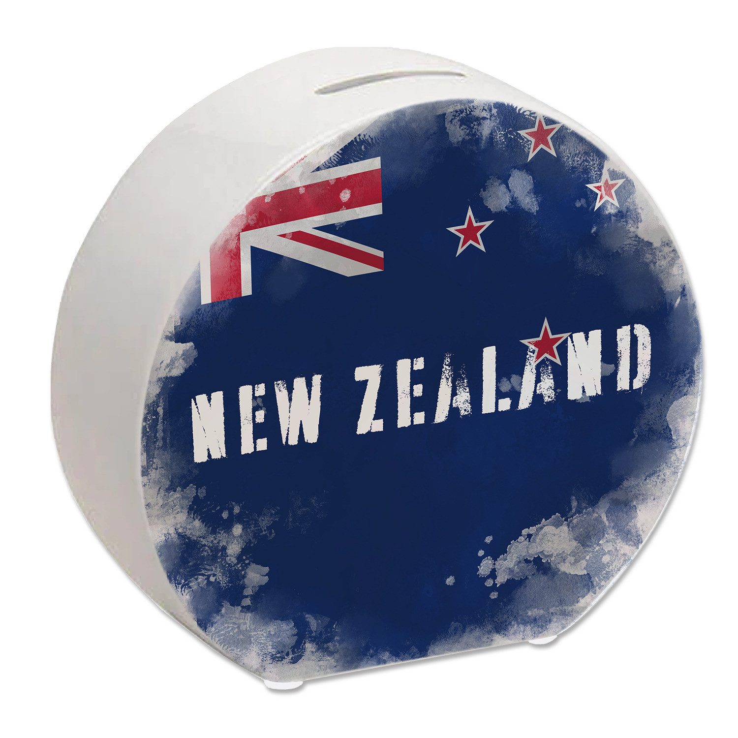 speecheese Spardose Spardose mit Neuseeland-Flagge im Used Look - Sparschwein für Urlauber
