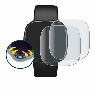 BROTECT Full-Screen Schutzfolie für Fitbit Versa 4, Displayschutzfolie, 2 Stück, 3D Curved matt entspiegelt Full-Screen Anti-Reflex
