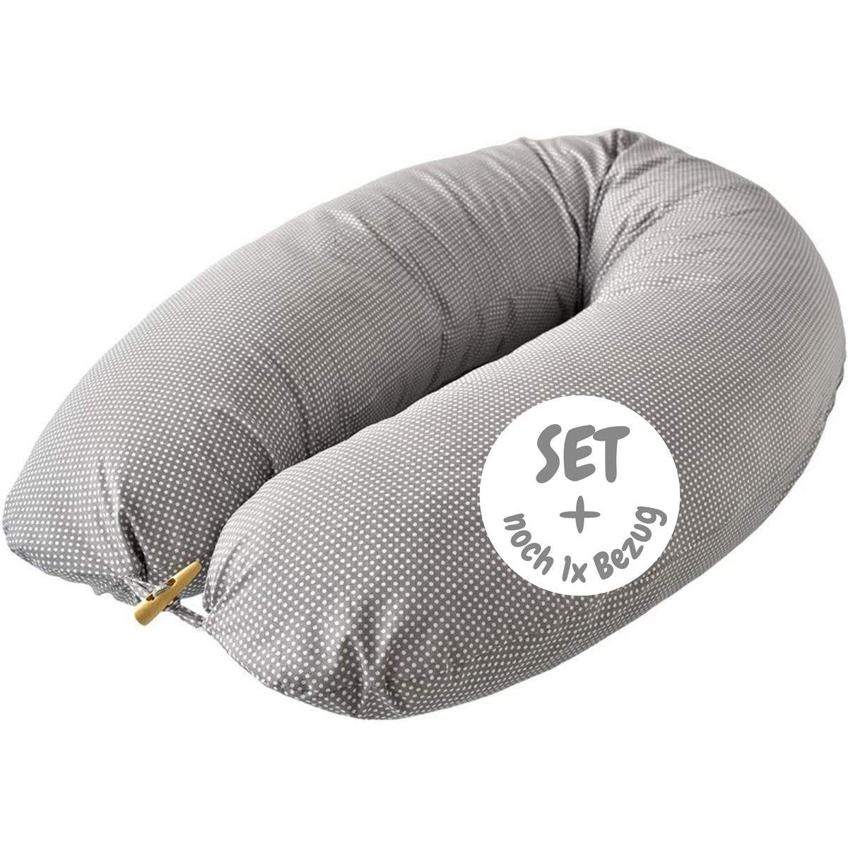 SEI Design Stillkissen Seitenschläferkissen Babynestchen Kuschelnest XXL, Spar-Set 2X Bezug, Bezug 100% Baumwolle