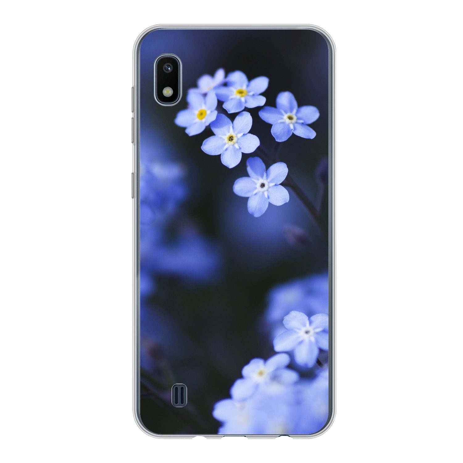 MuchoWow Handyhülle für Samsung Galaxy A10 Nahaufnahme eines Vergissmeinnicht, Smartphone-Bumper, Print, Handy Schutzhülle Dünn