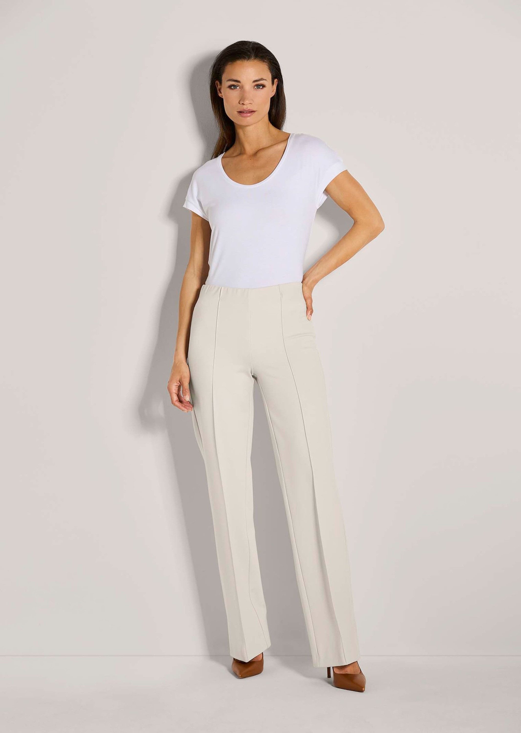 MADELEINE Jerseyhose Weite Jerseyhose mit Biesen Stoffhose mit weitem Bein, günstig online kaufen