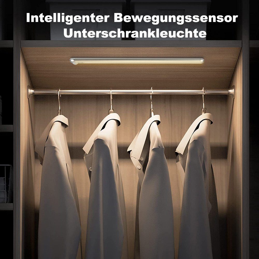 MUPOO LED Lichtleiste LED-Unterbauleuchte, Magnetisch, Wiederaufladbar, Bewegungsmelder, Dimmbar, Memory-Funktion Kaltweiß, Warmweiß, Naturweiß, für Unterbauleuchte Küche Schlafzimmer Kleiderschrank