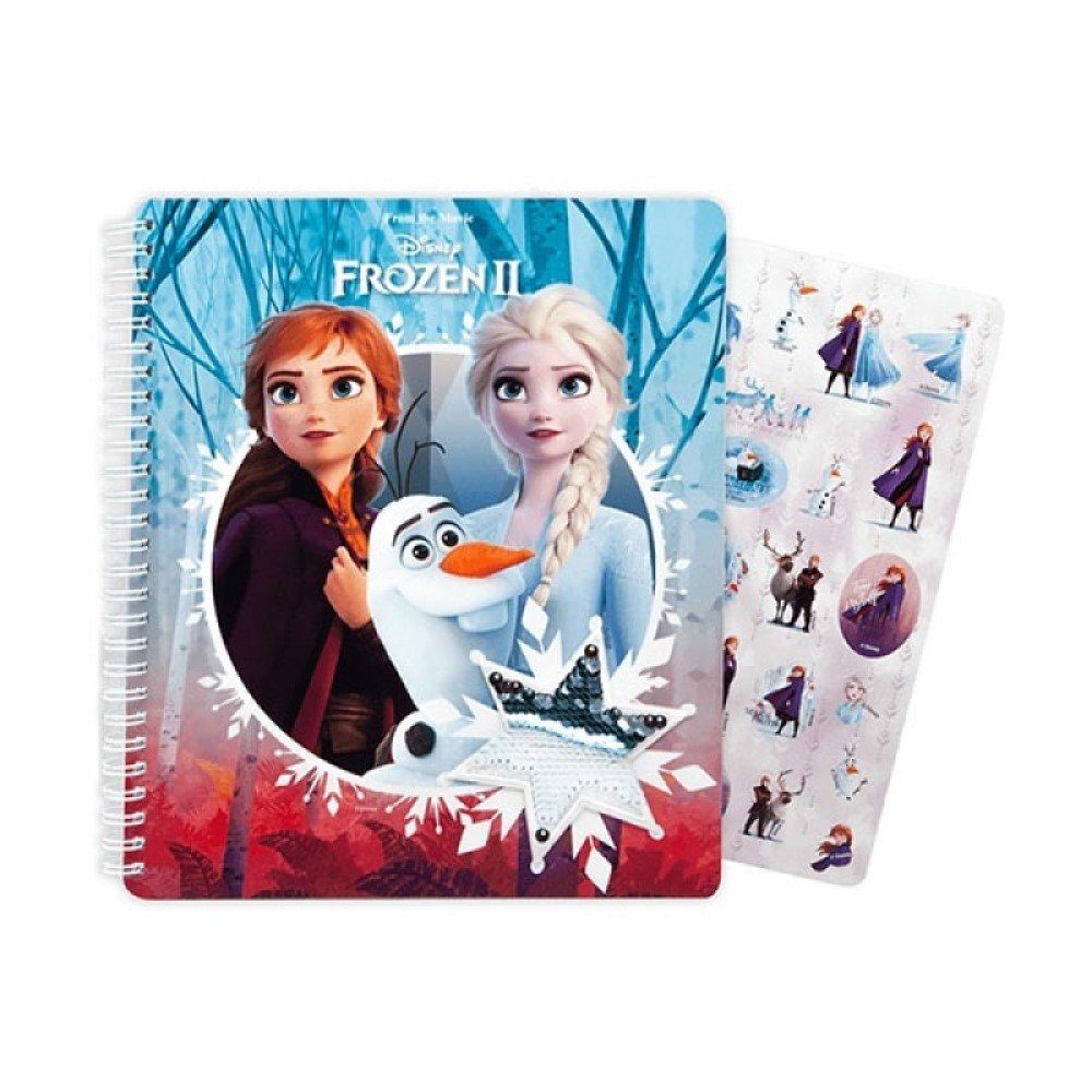 Toi-Toys Notizbuch Frozen Notizbuch mit Aufkleber Heft Elsa Anna | Notizbücher
