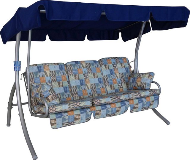 ANGERER FREIZEITMÖBEL Hollywoodschaukel Genua, 3-Sitzer, blau/grau