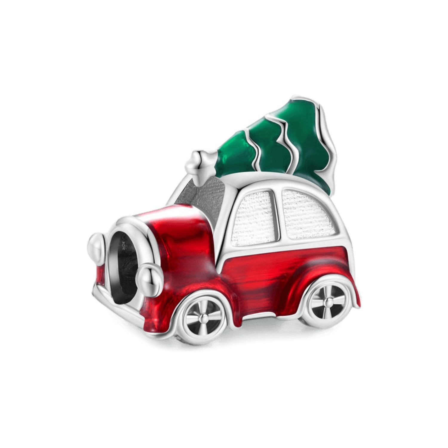 Gnoce Bead Gnoce Charm Auto mit Weihnachtsbaum Silber HOC010
