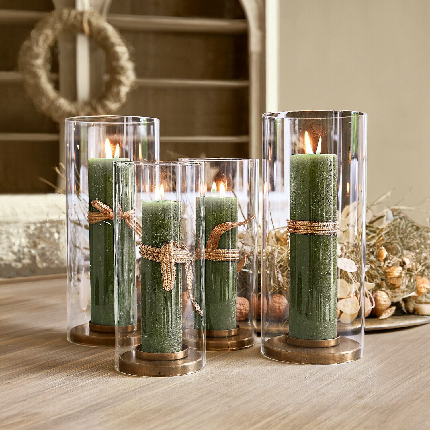 Mirabeau Windlicht Windlicht 4er Set Kriven messing/klar (4er Set, 4er Set)
