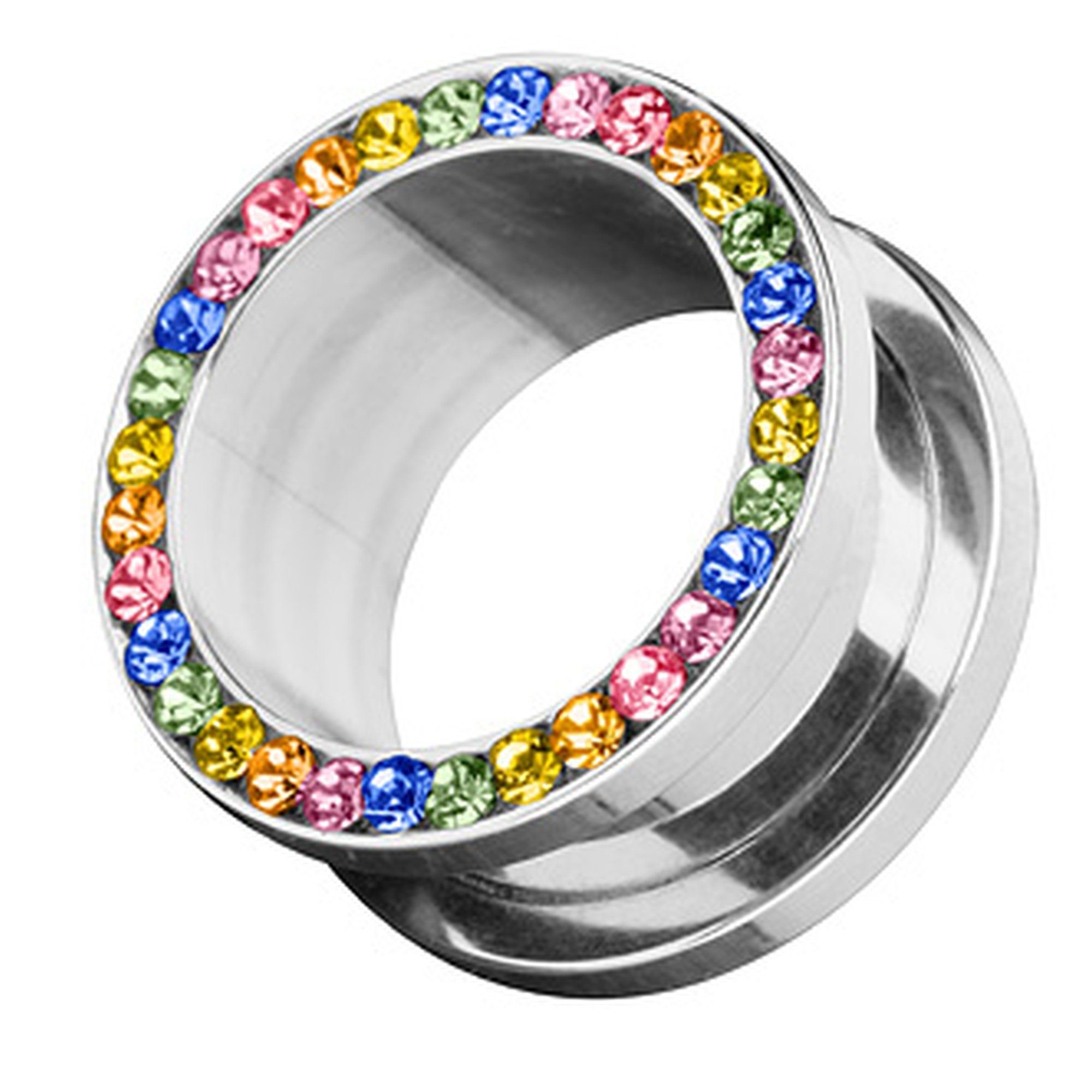 Taffstyle Plug Piercing Edelstahl Zirkonia Kristall, günstig online kaufen