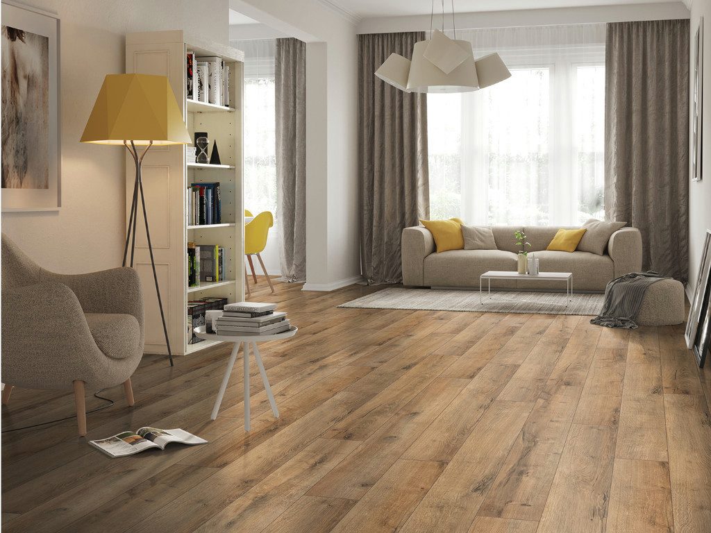 BASICfloor Laminat Basicfloor Laminat Eiche natur grau Landhausdiele