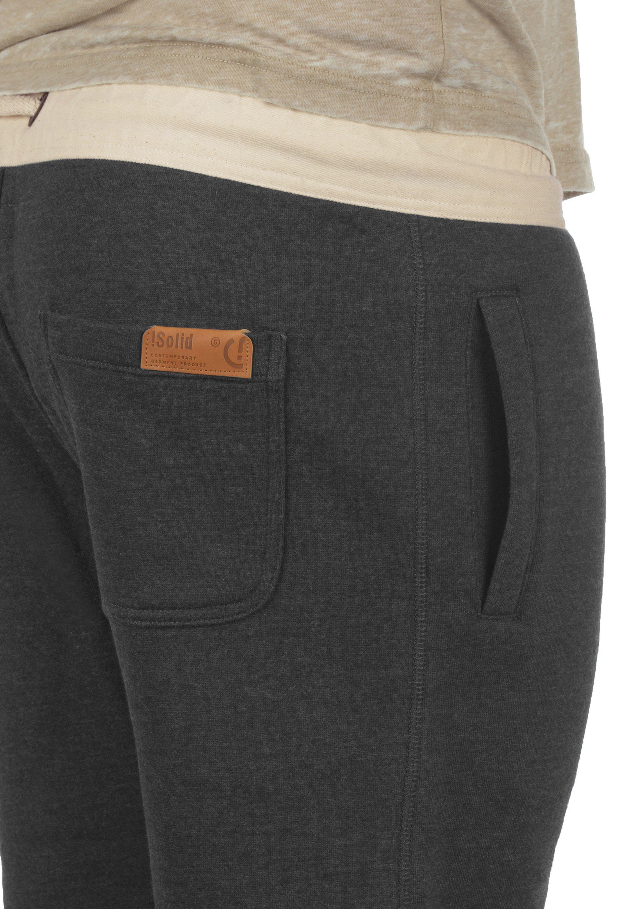 mit Taukordeln kurze Knopfleiste Sweatshorts SDTripShorts Grey und (8288) Dark Hose !Solid Melange