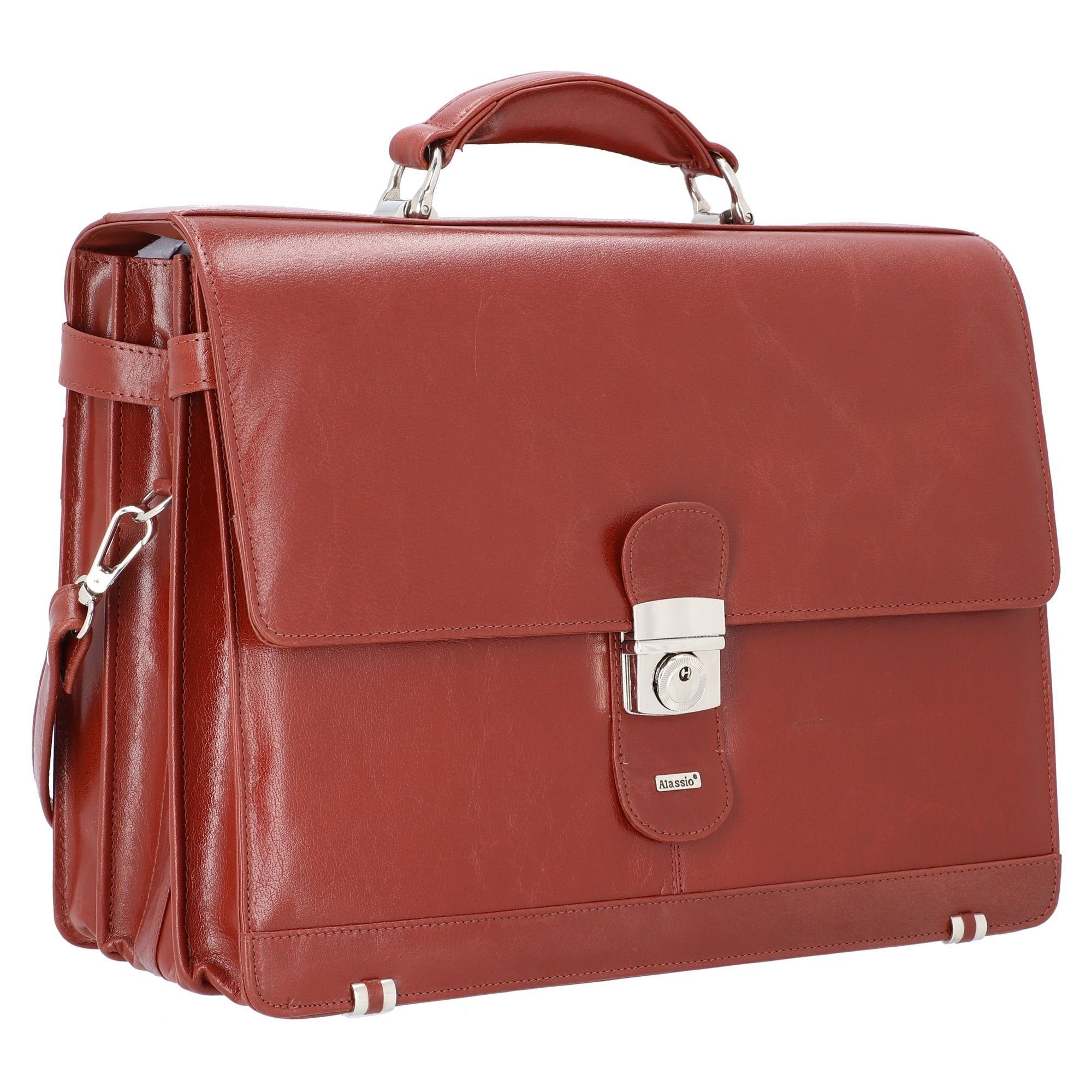 Alassio® Aktentasche Mocca, Leder