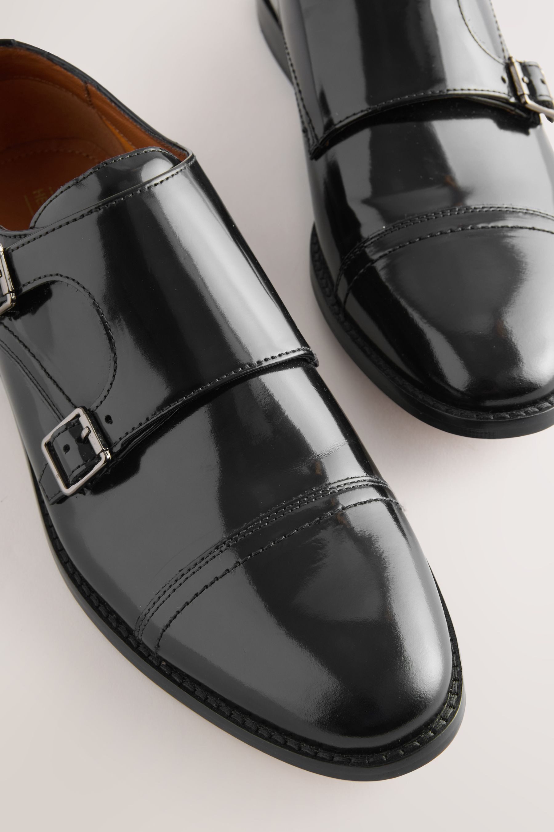 Next Monkstrap-Schuhe in Hochglanzoptik mit zwei Riemen Schnürschuh (1-tlg)