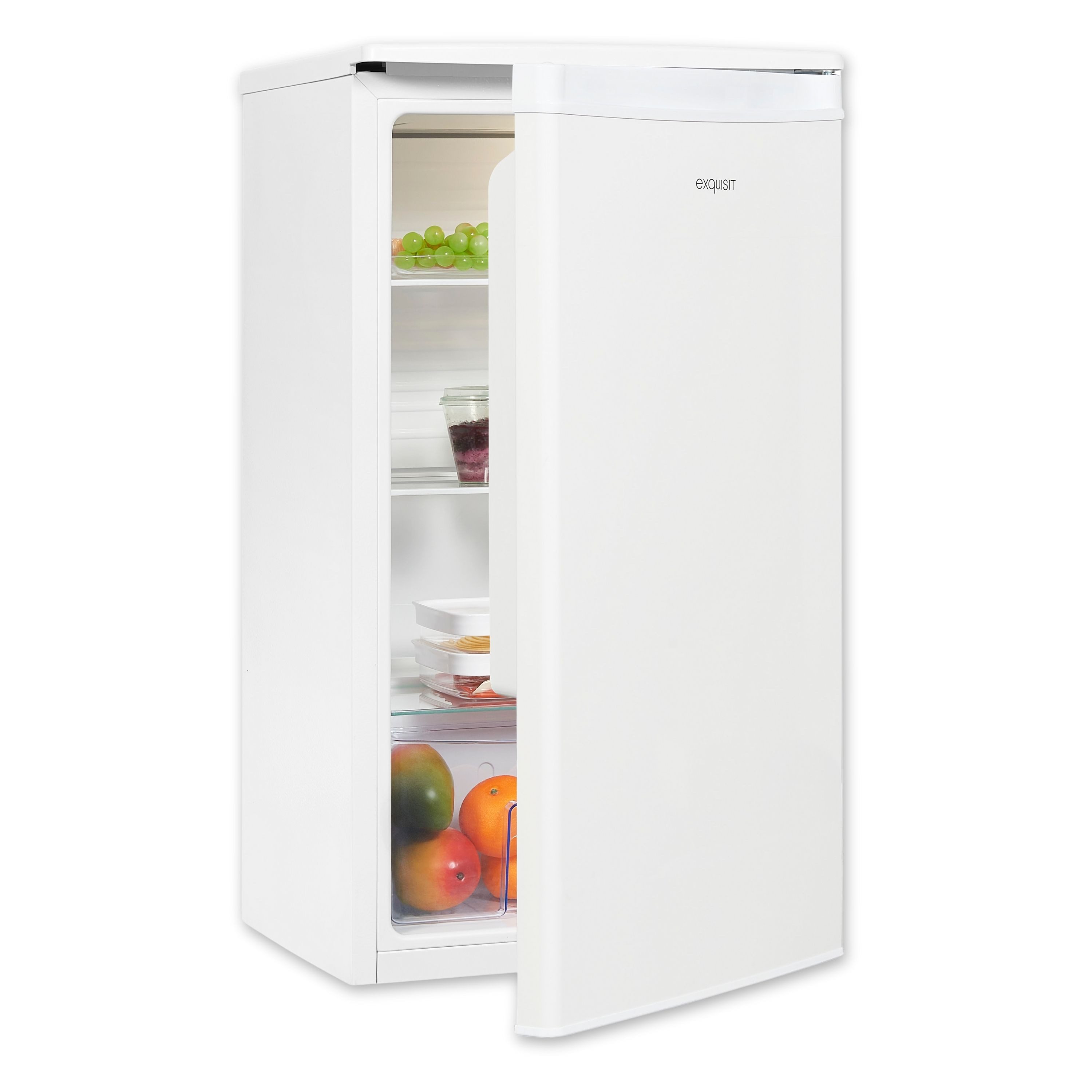 exquisit Vollraumkühlschrank KS585-V-091E, 84.3 cm hoch, 45 cm breit, Glasablagen, LED-Innenbeleuchtung, Gemüseschublade